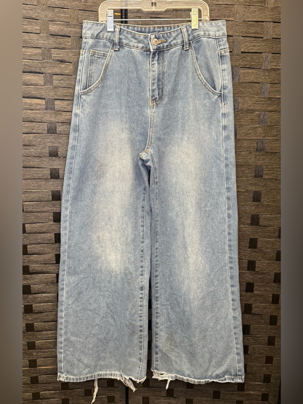 Dazy Denim High Waisted, Ultra Wide Leg  - Light Blue Jeans